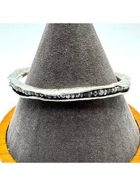 VTG Sterling Silver 925 Labradorite Channel Set Cuff Bracelet Size 7.5" Fit